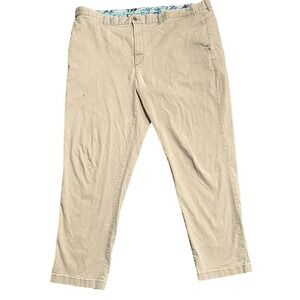 Tommy Bahama Men's Khaki Flat Front Chino Pants Size‎ 46x32 Stain